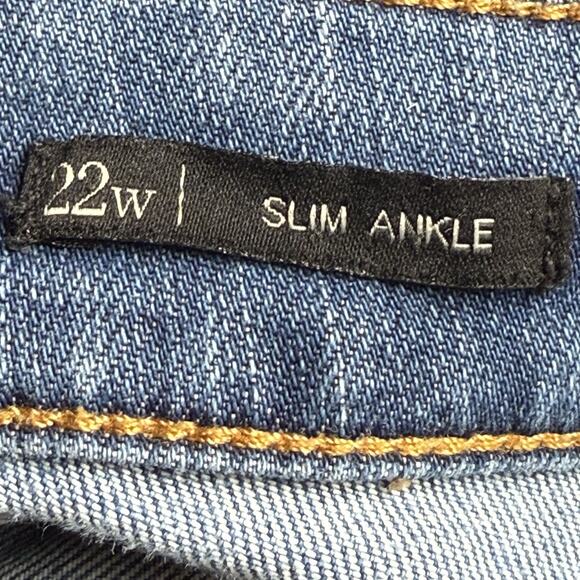 Talbots Slim Ankle Jeans Embroidered Floral Size 22 Womens Boho Hi Rise Coastal - Picture 9 of 10